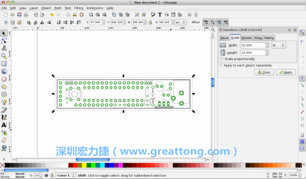 首先，你需要取得電路板設(shè)計圖的PNG圖檔，才能在上面進(jìn)行繪制。這件事做起來比用說的難上許多，而其中一種方法如下所示（我們會先假設(shè)你正在使用Inkscape向量繪圖工具）。