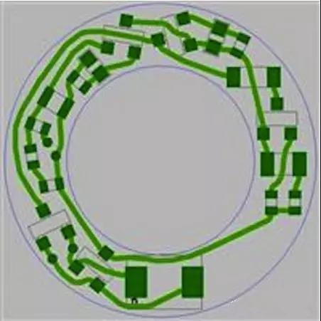 圖6：PCB布線例子：(a)拓?fù)涫阶詣硬季€器(完成了100%導(dǎo)線的布線)；
